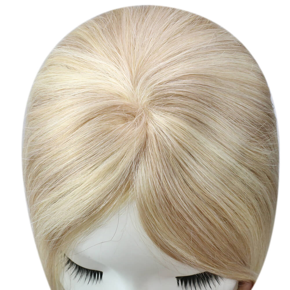 human hair topper highlight color