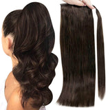 Ponytail 100% Remy Human Hair One Piece Extensions Darkest Brown(#2)