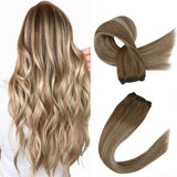 Fshine Sew in Weft 100% Remy Human Hair Bundle Balayage Highlights #6/60/6