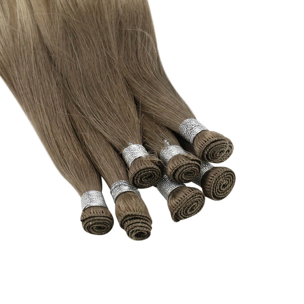 Fshine Virgin Hand Tied Weft Hair Balayage Color 100% Human Hair Bundles (#8/60) - FShine Shop
