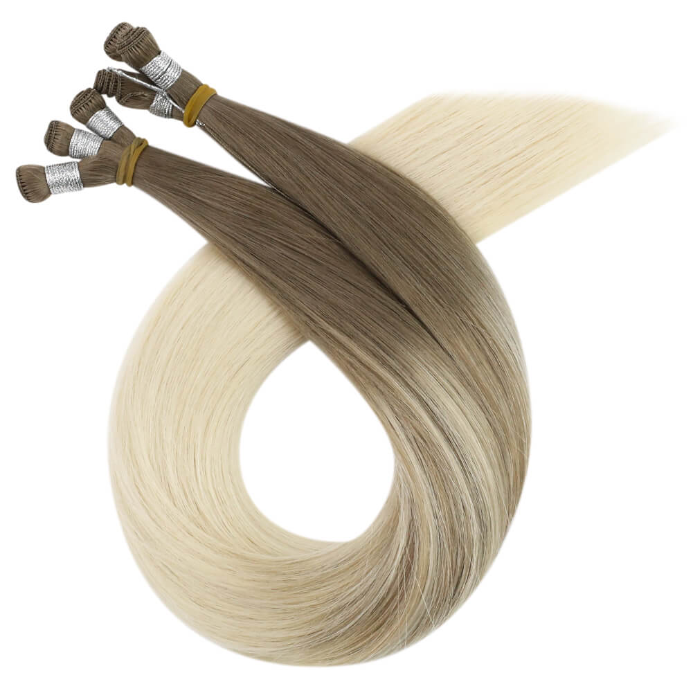 Fshine Virgin Hand Tied Weft Hair Balayage Color 100% Human Hair Bundles (#8/60) - FShine Shop