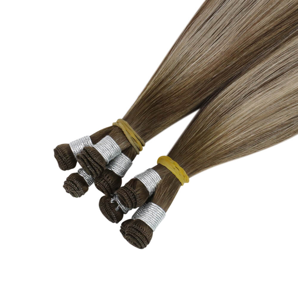 Fshine Virgin Hand Tied Weft Hair Balayage Color 100% Human Hair Bundles (#4/27/4) - FShine Shop