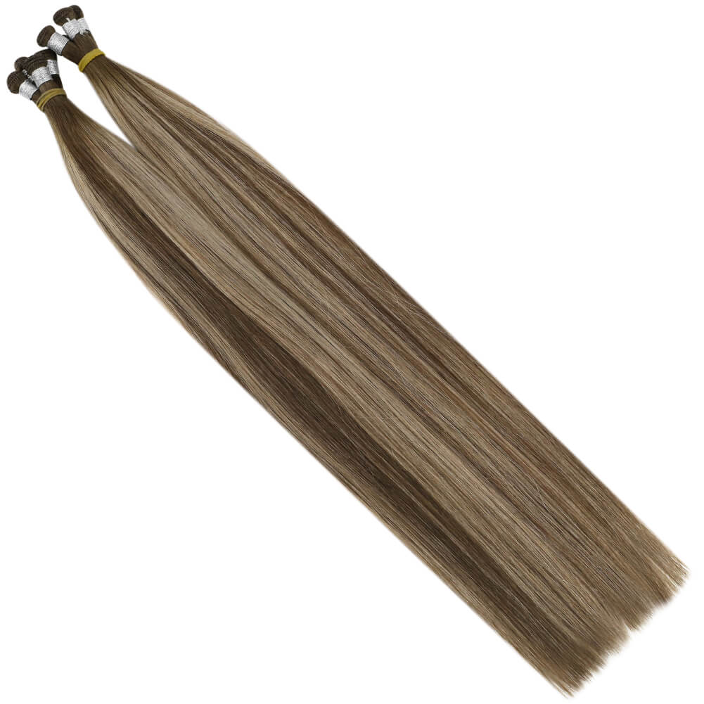 Fshine Virgin Hand Tied Weft Hair Balayage Color 100% Human Hair Bundles (#4/27/4) - FShine Shop