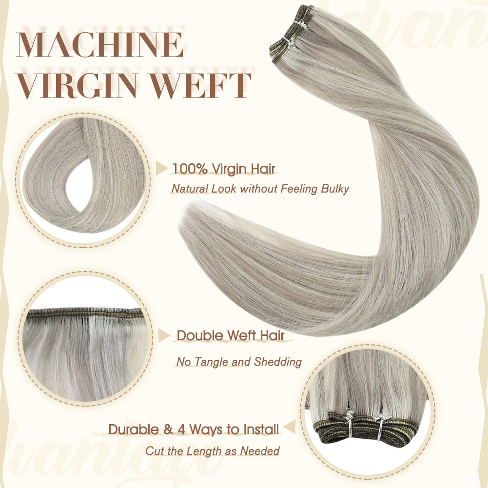 Fshine Virgin Weft Brazilian 100% Human Hair Sew In Bundles Straight 50Grams Highlight Color #19A/60 - FShine Shop