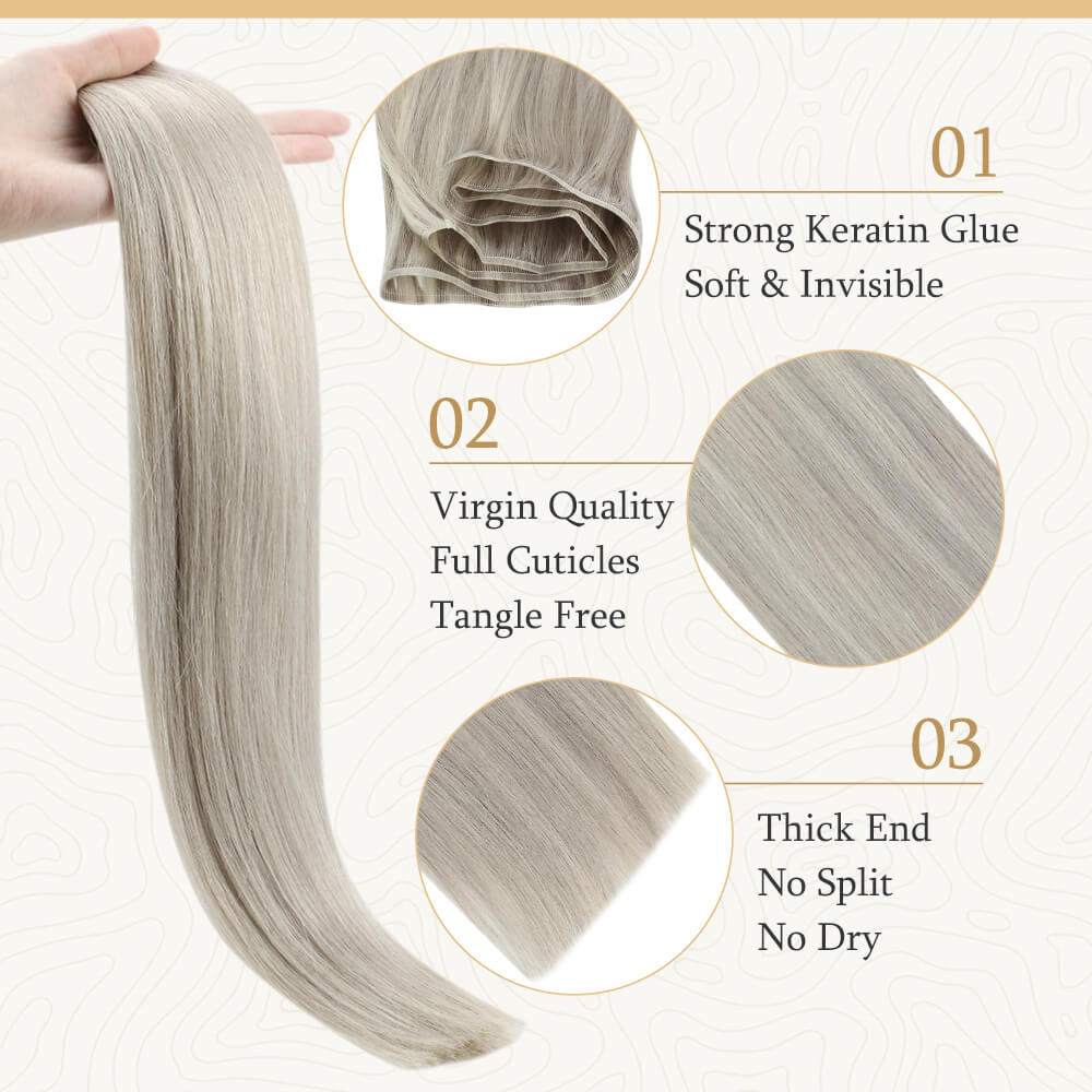 Fshine Virgin Flat Silk Weft Invisible 100% Remy Human Hair Weft Bundles #19A/60 - FShine Shop