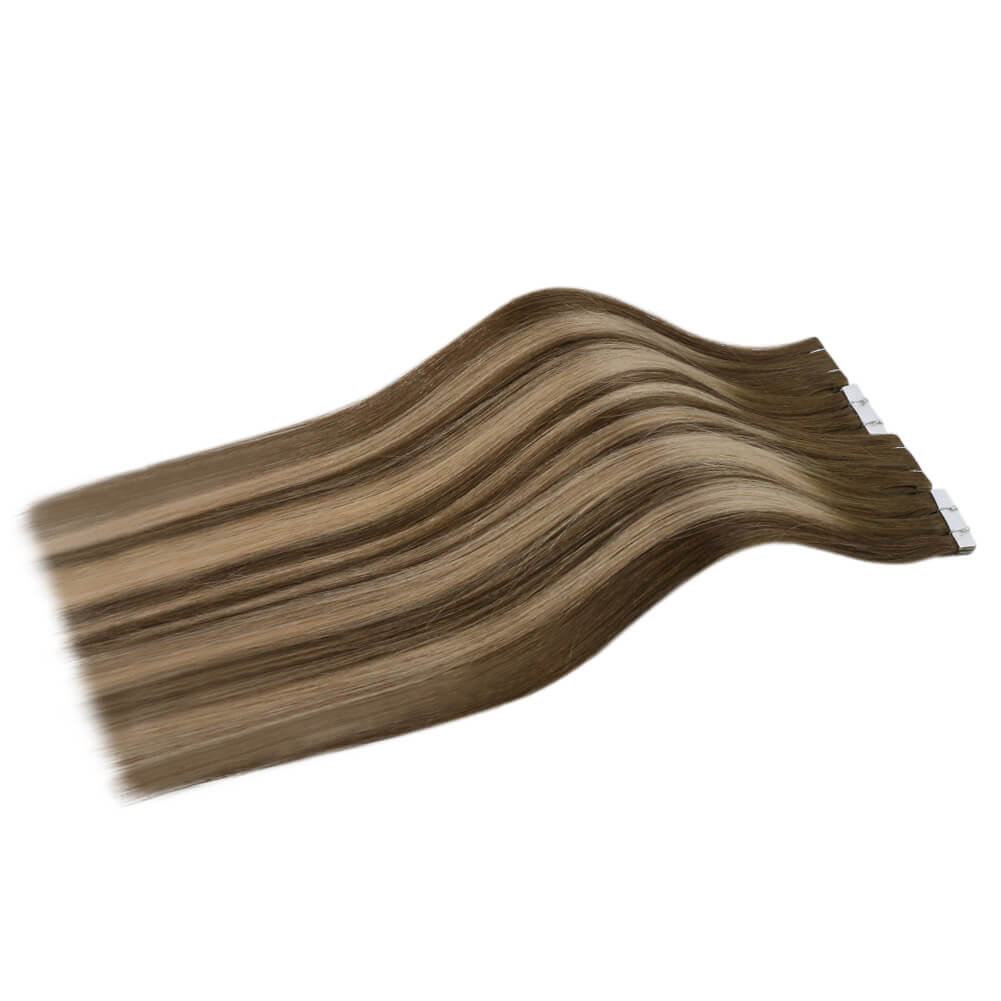 Fshine Seamless Injection Tape in Hair Extensions 100% Brazilian Virgin Hair Blonde Color(#4/27/4) - FShine Shop