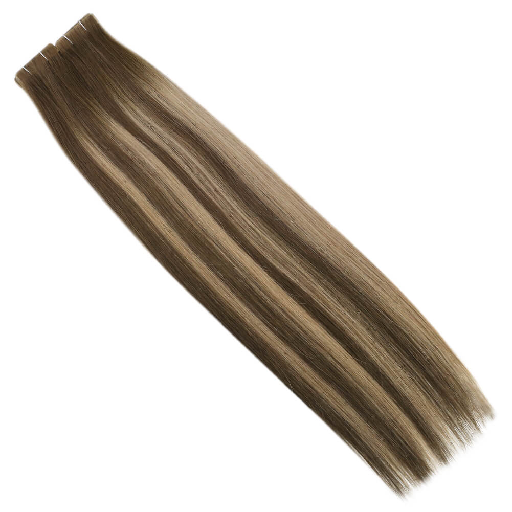 Fshine Seamless Injection Tape in Hair Extensions 100% Brazilian Virgin Hair Blonde Color(#4/27/4) - FShine Shop