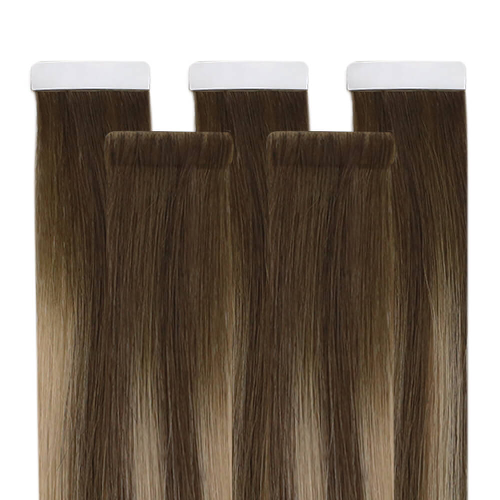 Fshine Seamless Injection Tape in Hair Extensions 100% Brazilian Virgin Hair Blonde Color(#4/27/4) - FShine Shop