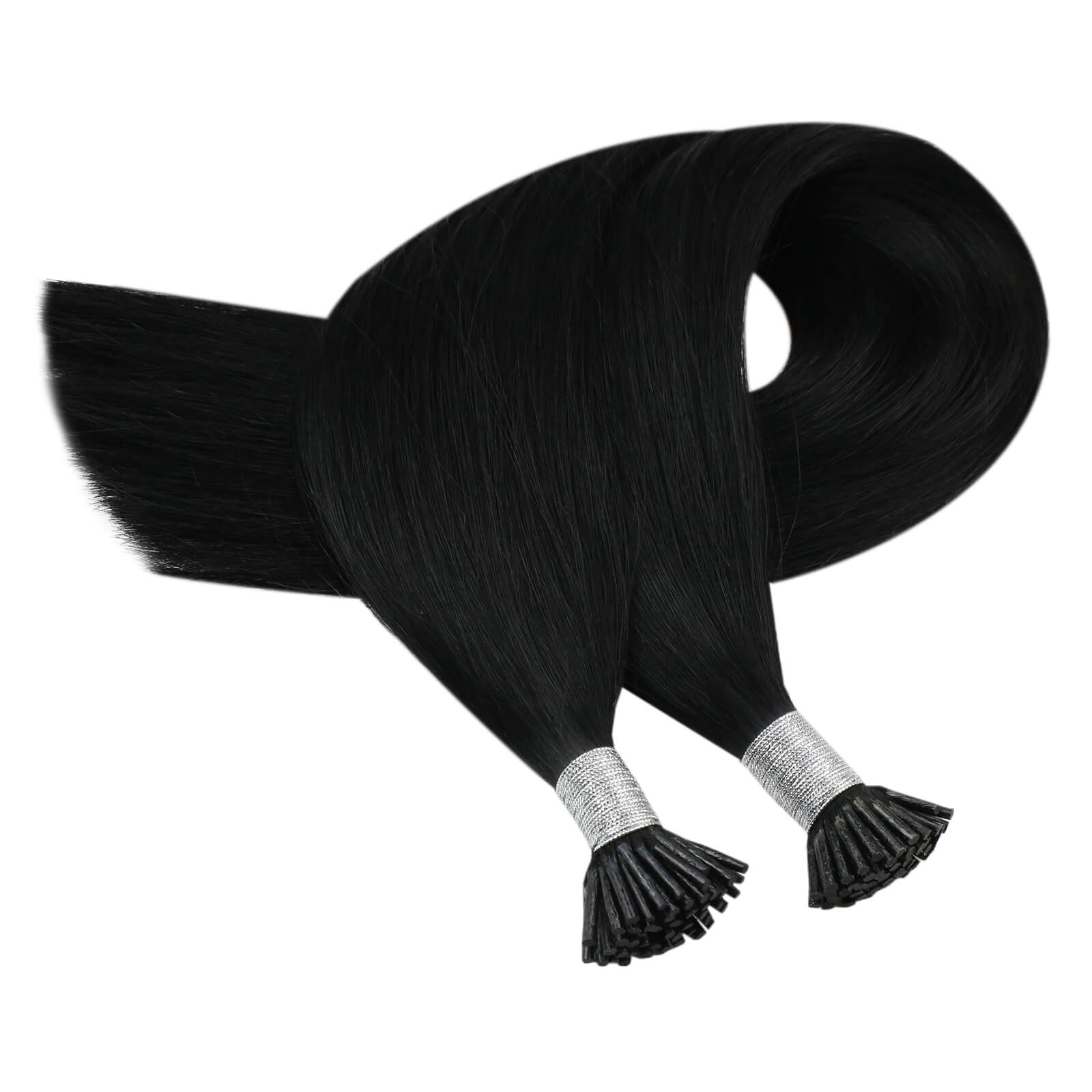 I Tip Real Human Hair Extensions Jet Black (#1) - FShine Shop