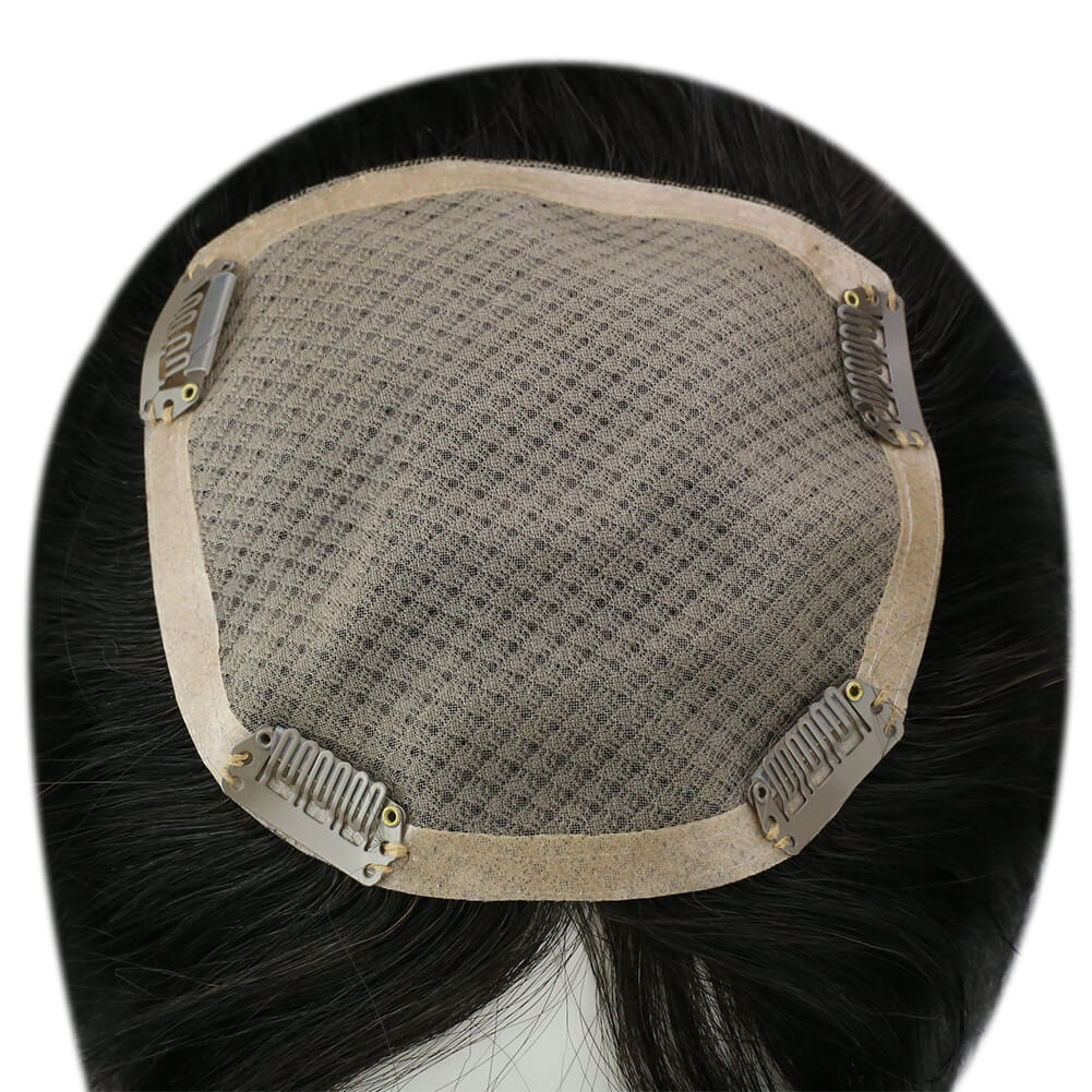 Lace Human Hair Toppers Wig Best Hairpieces For Women Hair Loss Color #1B Off Black (13cm*13cm) - FShine Shop