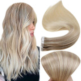 Fshine Tape in Hair Extensions 100% Remy Human Hair Balayage #18/22/60