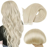 Clearance! Fshine Virgin Hair Tape in Extensions Human Hair Platinum Blonde #60