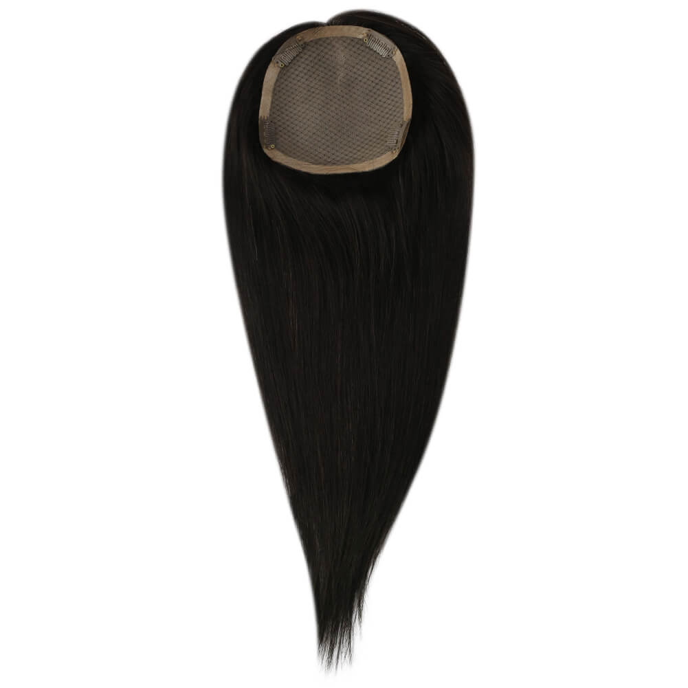Lace Human Hair Toppers Wig Best Hairpieces For Women Hair Loss Color #1B Off Black (13cm*13cm) - FShine Shop