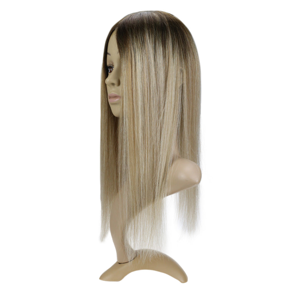 Up To 73% Off Lace Wig Toppers Hand-made Lace Base Hairpiece For Women Balayage Color 13*13cm (#3/8/22) - FShine Shop