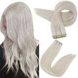 Fshine Sew in Weft 100% Remy Human Hair Bundle Ice Blonde #1000