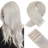 Fshine Seamless Injection Tape in Hair Extensions 100% Brazilian Virgin Hair White Blonde Color(#1000)