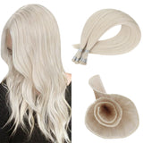 Fshine Hand-made Virgin Double Weft Hair Solid Color White Blonde #1000
