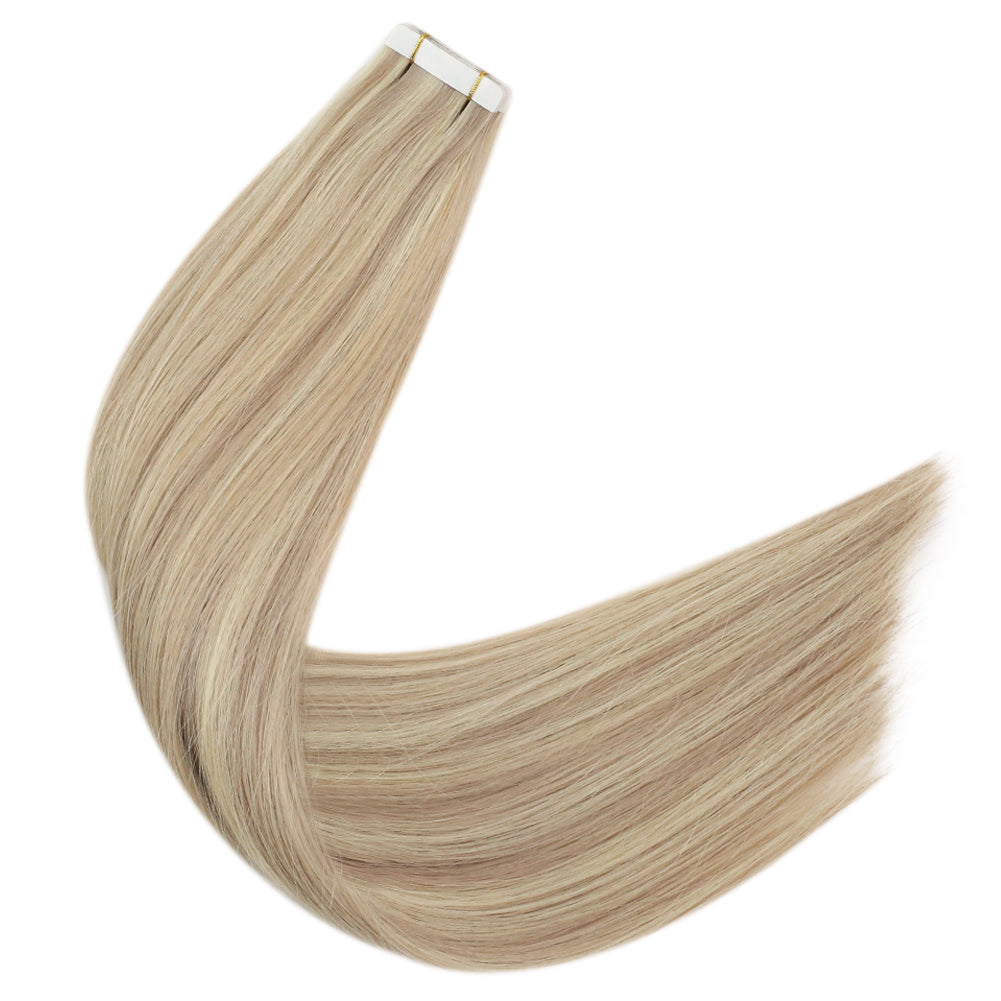 Up To 73% Off Virgin Hair Tape in Hair Highlights Blonde Color 18P613 - FShine Shop