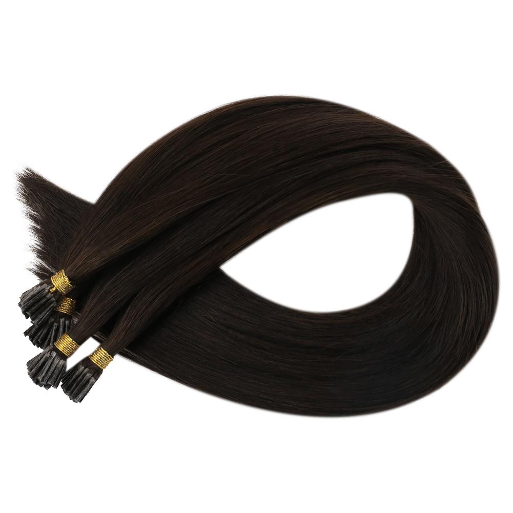 Fshine Virgin I Tip Real Human Hair 20g Hair Extensions Medium Brown (#4) - FShine Shop