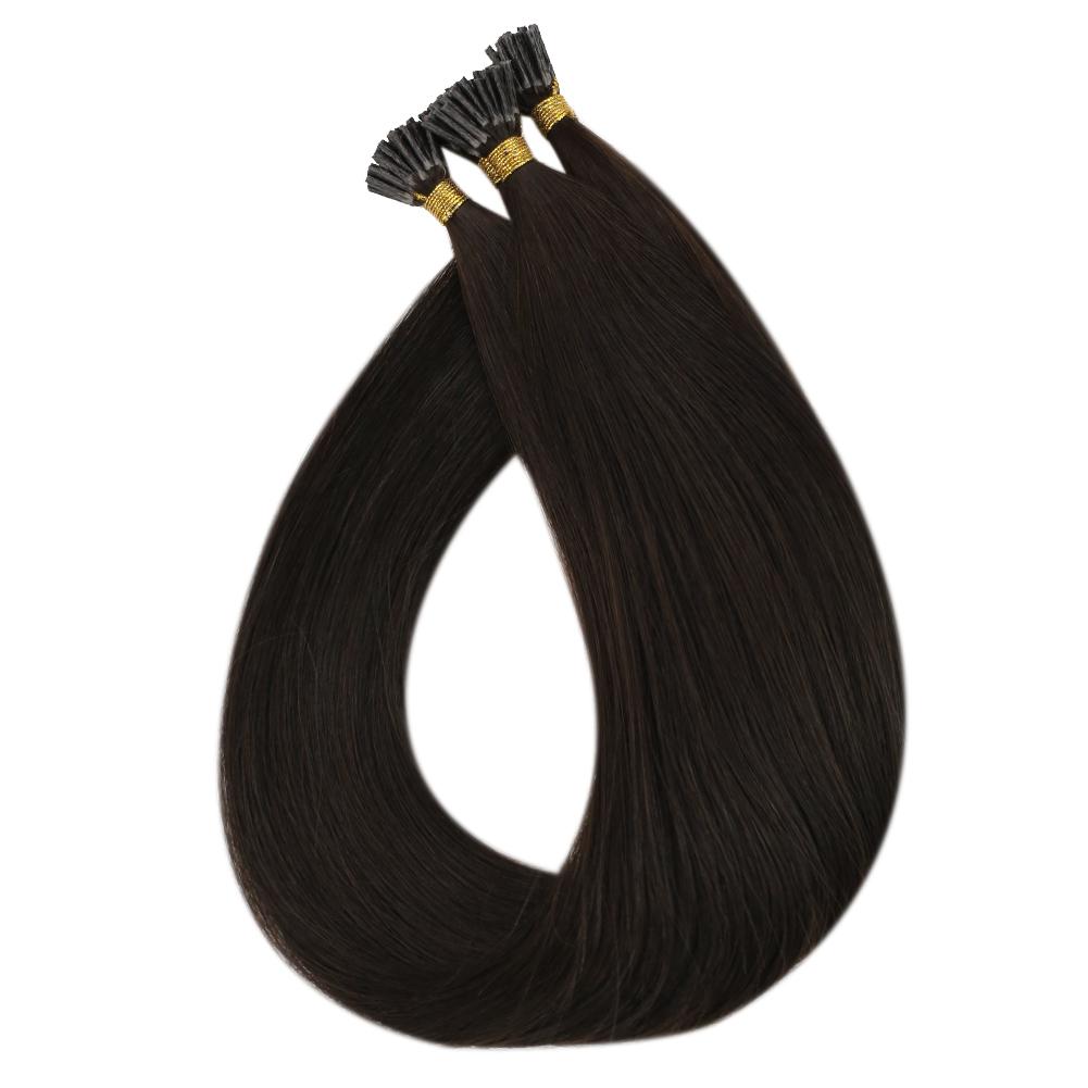 Fshine Virgin I Tip Real Human Hair 20g Hair Extensions Medium Brown (#4) - FShine Shop