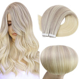 [Virgin Hair] Tape in Hair Extensions Balayage Blonde #18/22/60