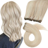 Fshine Virgin Weft Brazilian 100% Human Hair Sew In Bundles Straight 50Grams Highlight Color #18P60