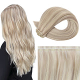 Fshine Virgin Flat Silk Weft Invisible 100% Human Hair Weft Bundles #18P613