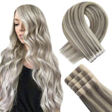 Fshine Seamless Injection Tape in Hair Extensions 100% Brazilian Virgin Hair 100g Ash Blonde Color(#19A/60)