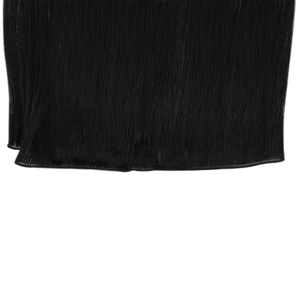 Fshine Handmade Virgin Hair Weft Solid Color Jet Black 100% Hair Sew In Weft Human Hair Bundles(#1) - FShine Shop