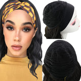 Fshine Natural Wave Headband Wigs for Women #1B