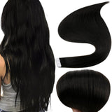 Fshine Tape in Hair Extensions 100% Remy Human Hair Off Black #1B