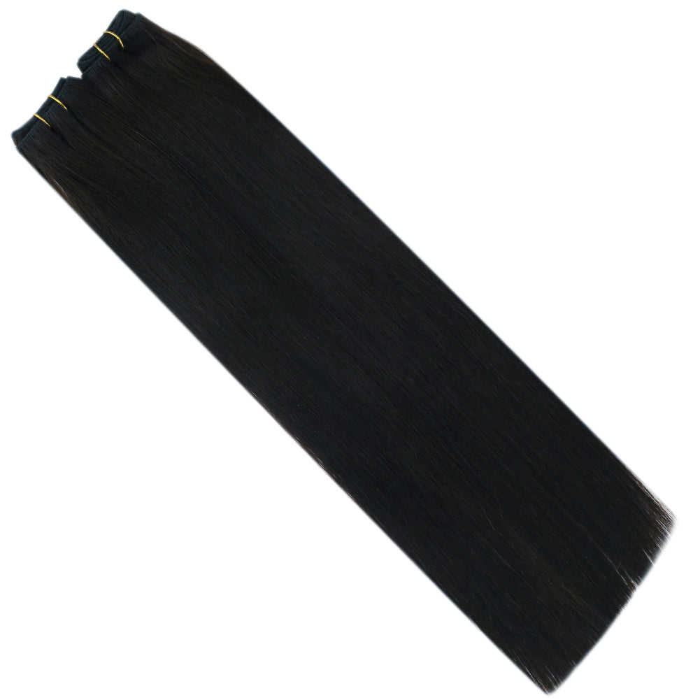 Fshine Virgin Weft Brazilian 100% Human Hair Sew In Bundles Straight 50Grams Jet Black (#1) - FShine Shop