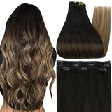 FShine Lace Clip In Hair Extensions Clip in Hair Extensions #1B/6/27