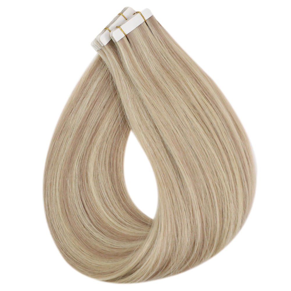 Up To 73% Off Virgin Hair Tape in Hair Highlights Blonde Color 18P613 - FShine Shop