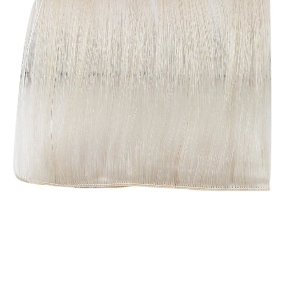 Fshine Handmade Virgin Hair Weft Solid Color White Blonde 100% Hair Sew In Weft Human Hair Bundles(#1000) - FShine Shop