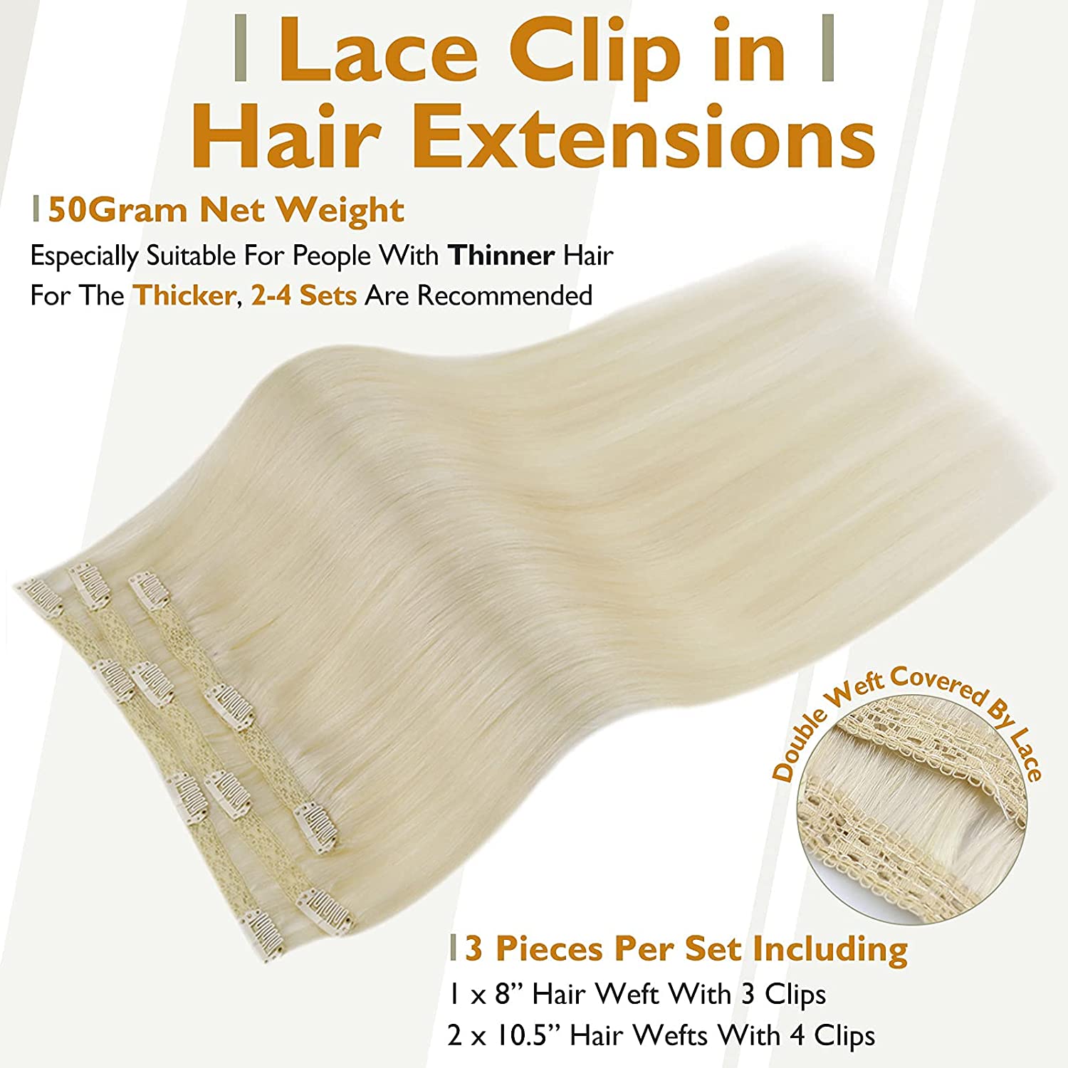 FShine Lace Clip In Hair Extensions Clip in Hair Extensions #60 - FShine Shop