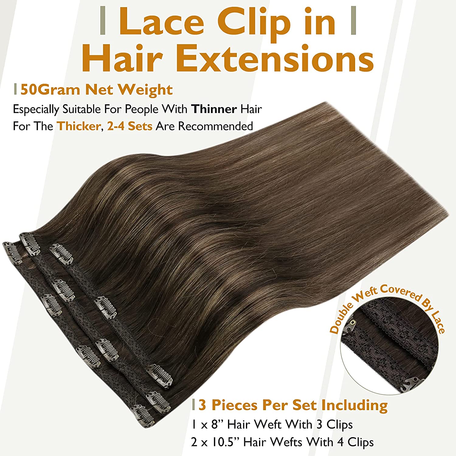 FShine Lace Clip In Hair Extensions Clip in Hair Extensions #2 - FShine Shop