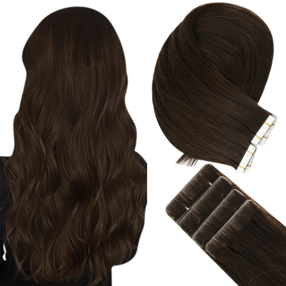 Up To 73% Off Seamless Injection Tape in Hair Extensions 100% Virgin Real Hair Brown Color(#4) - FShine Shop
