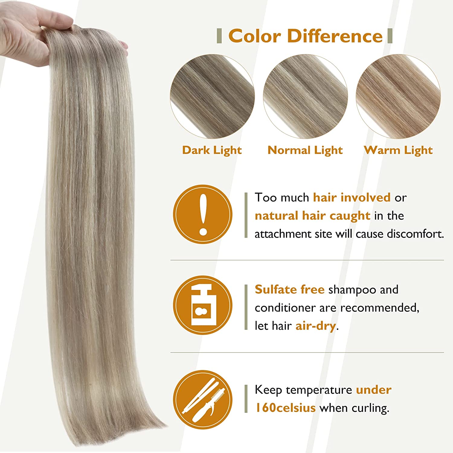 FShine Lace Clip In Hair Extensions Clip in Hair Extensions #GreyP60 - FShine Shop