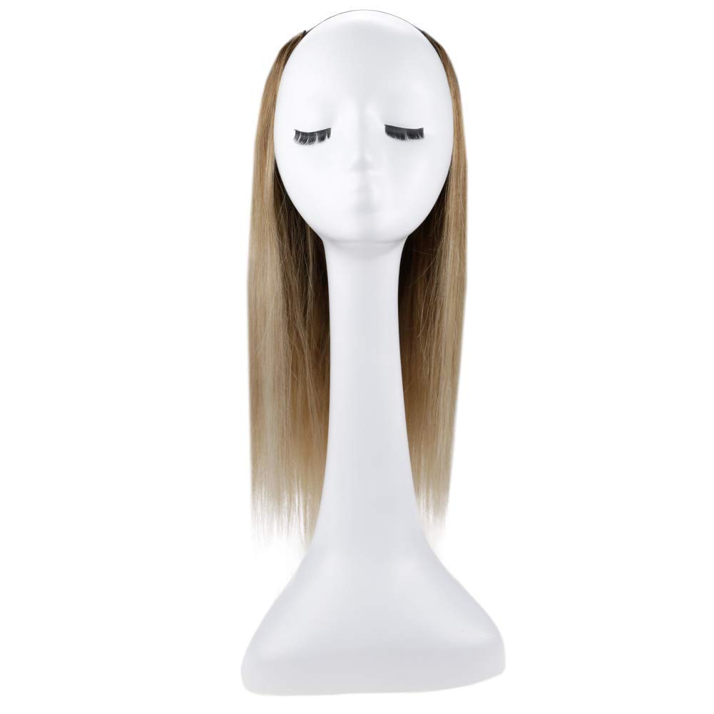 U Part Wig Real Hair Clip In Full Head One Piece Straight Extensions Remy One Piece Hair Extensions Color #10 Fading To Color #14 (10/14) - FShine Shop