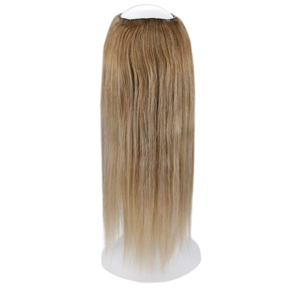 U Part Wig Real Hair Clip In Full Head One Piece Straight Extensions Remy One Piece Hair Extensions Color #10 Fading To Color #14 (10/14) - FShine Shop