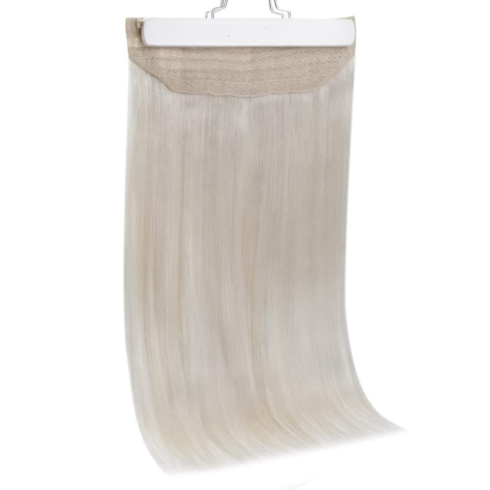human hair halo extensions blonde