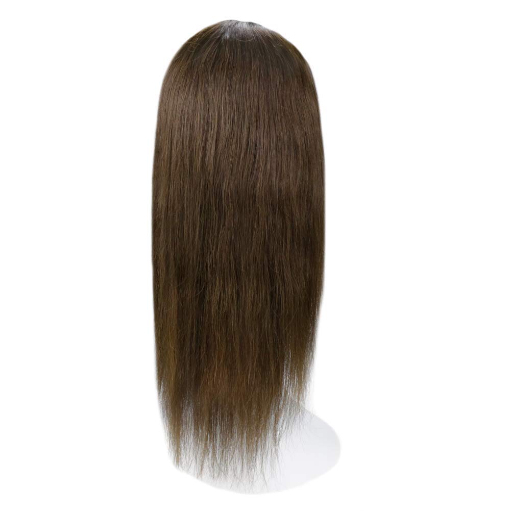 U Part Wig Real Hair Clip In Full Head One Piece Straight Extensions Remy One Piece Hair Extensions Color #4 Chocolate Brown - FShine Shop