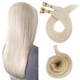 Clearance! Fshine Virgin Hand Tied Weft Hair Platinum Blonde 100% Human Hair Bundles (#60)