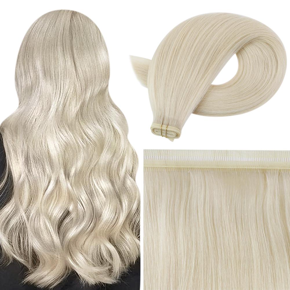 Fshine Virgin PU Sew In Hair Invisible 100% Remy Human Hair Weft Bundles Pure Color #60 - FShine Shop