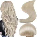Fshine Tape in Hair Extensions 100% Remy Human Hair Platinum Blonde #60