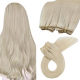Fshine Virgin Weft Brazilian 100% Human Hair Sew In Bundles Straight 50Grams Color #60 Plautinum Blonde (#60)