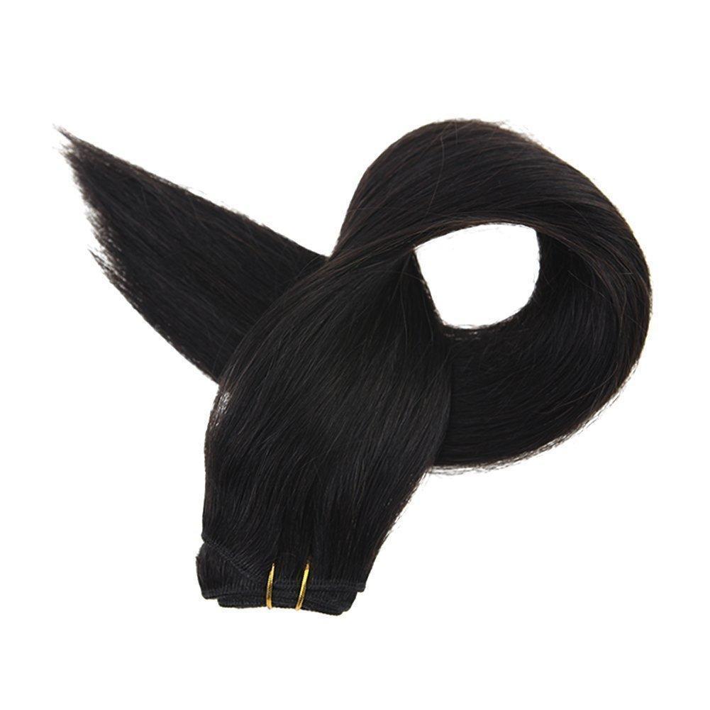 Fshine Virgin Weft Brazilian 100% Human Hair Sew In Bundles Straight 50Grams Off Black(#1B) - FShine Shop