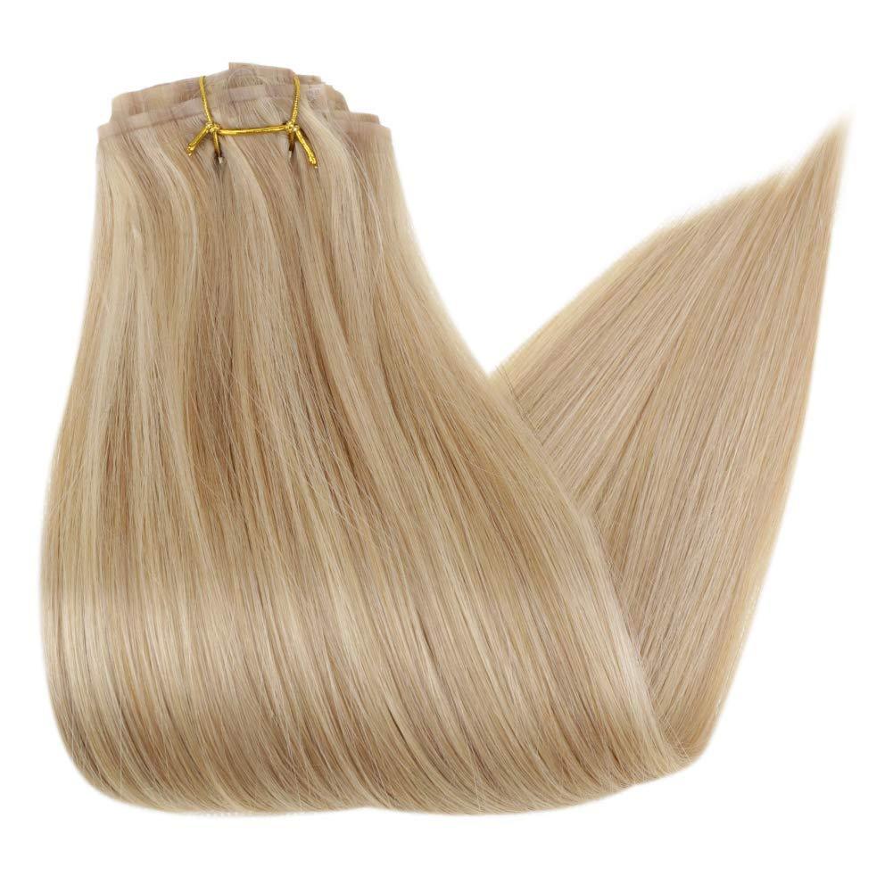 Fshine Clip in Extensions 100% Remy Human Hair 7pcs Ice Blonde #16/22 - FShine Shop