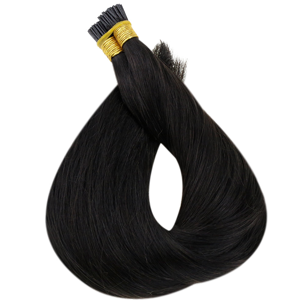 Up To 73% Off I Tip Hair Extensions Remy Hair Extensions (#1B) - FShine Shop